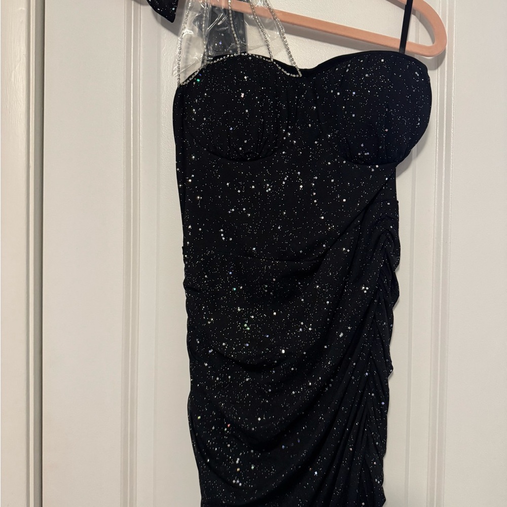 Elegant Black Glitter Dress